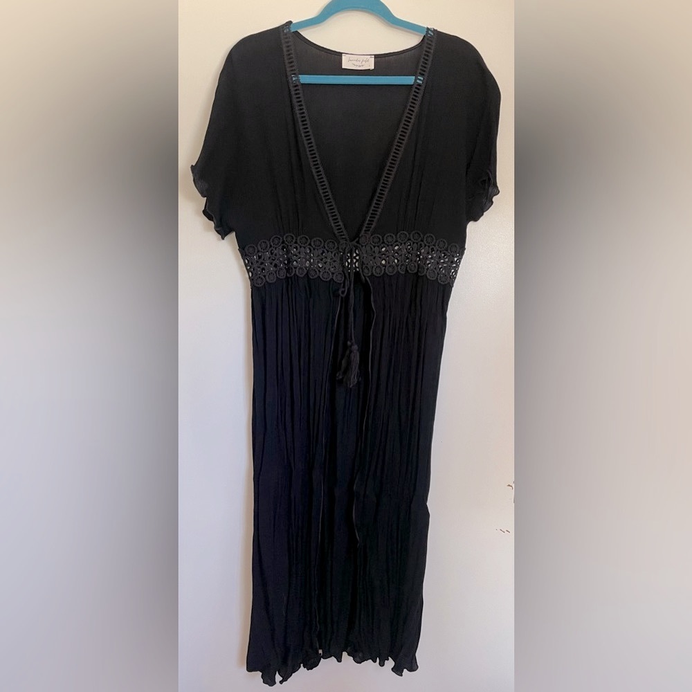 Black Cover Up Open Kimono